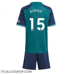 Arsenal Jakub Kiwior #15 Terza Maglia Bambino 2023-24 Manica Corta (+ Pantaloni corti)